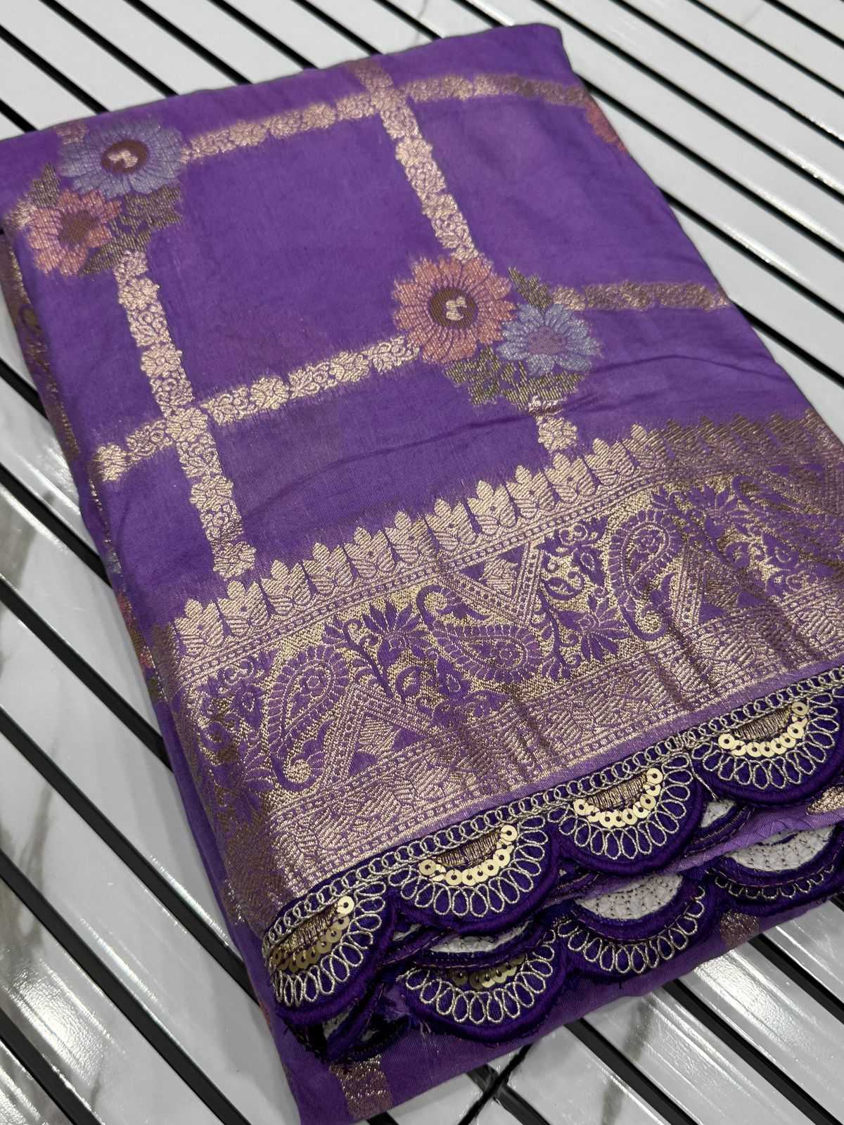 Russian Silk Zari Border Saree