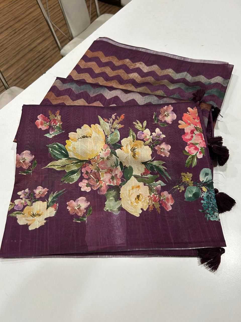 Tussar Silk Printed Saree