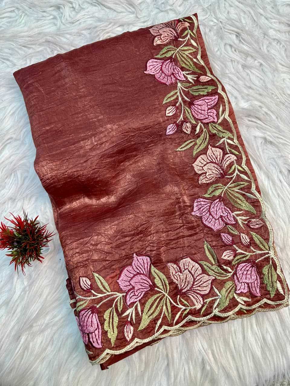 Amoli Soft Gold Crush Designer Saree
