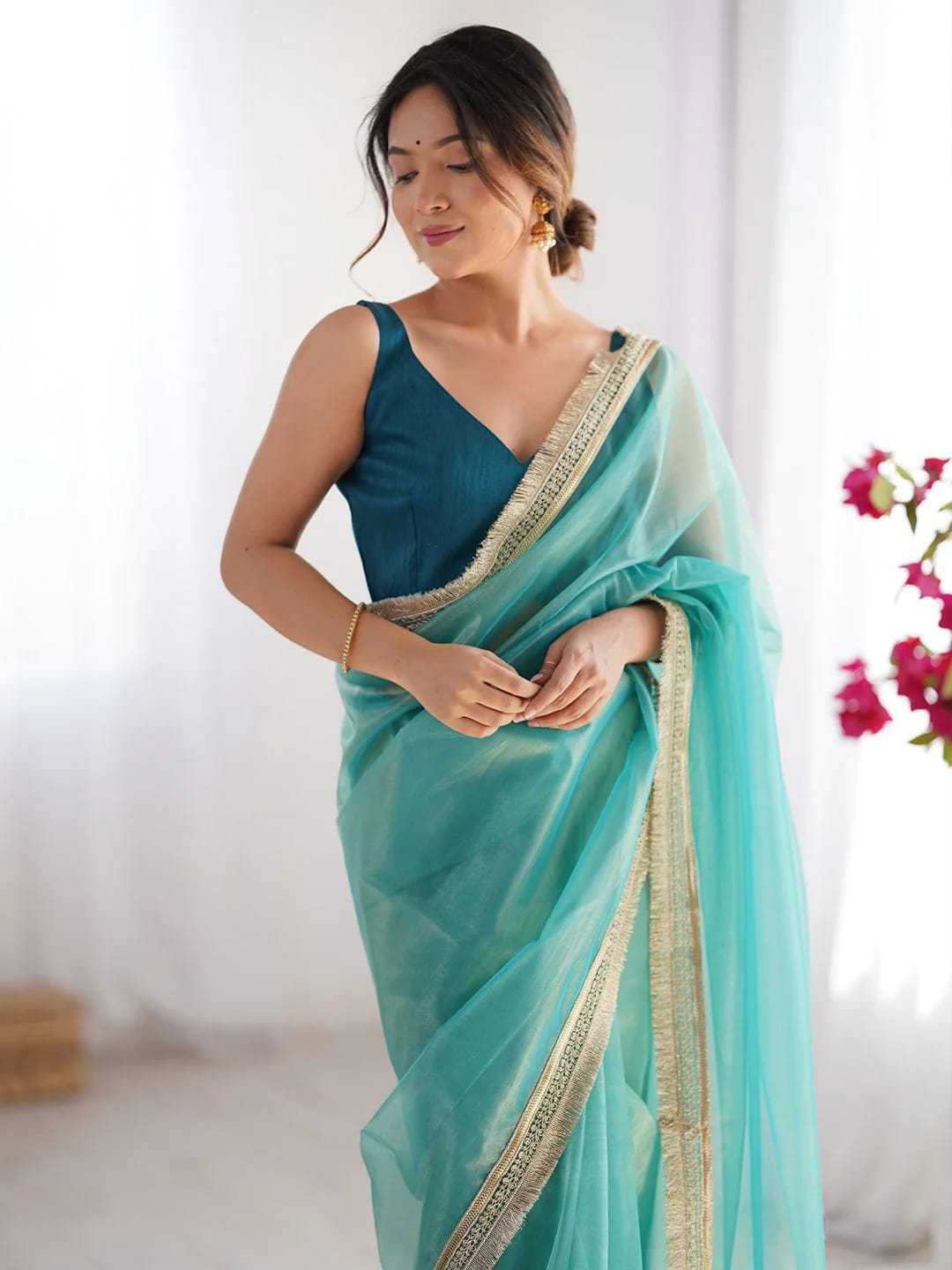 Twill Net Designer Saree
