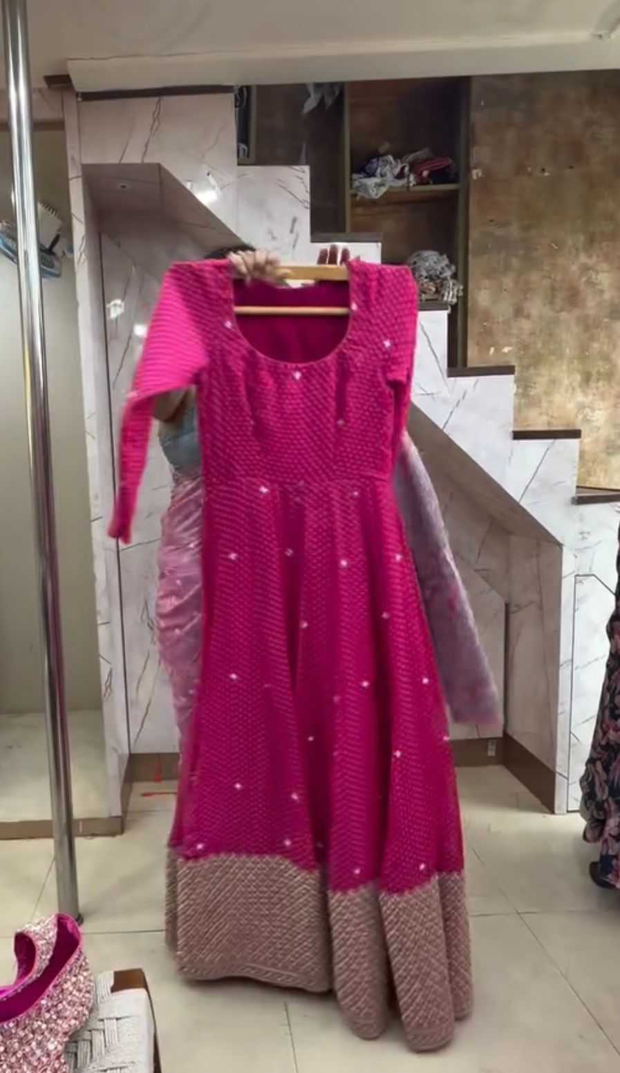 Faux Georgette Embroidery Gown 692