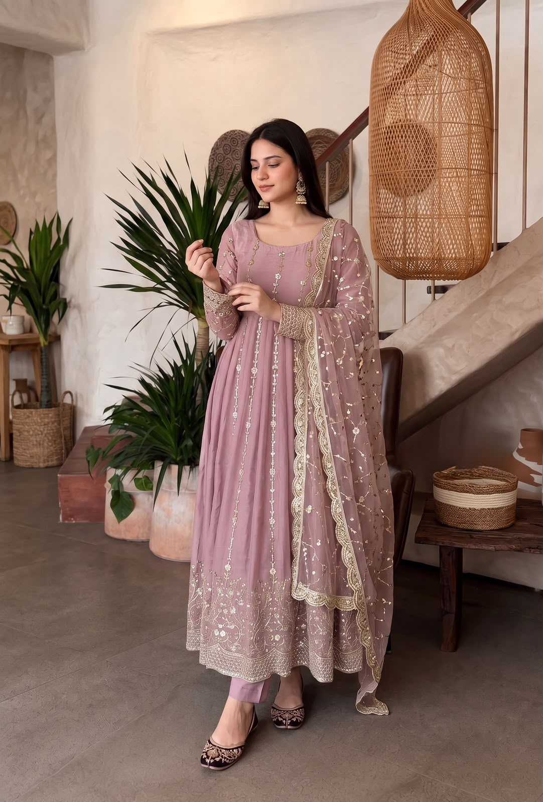 Heavy Silk Embroidery Gown