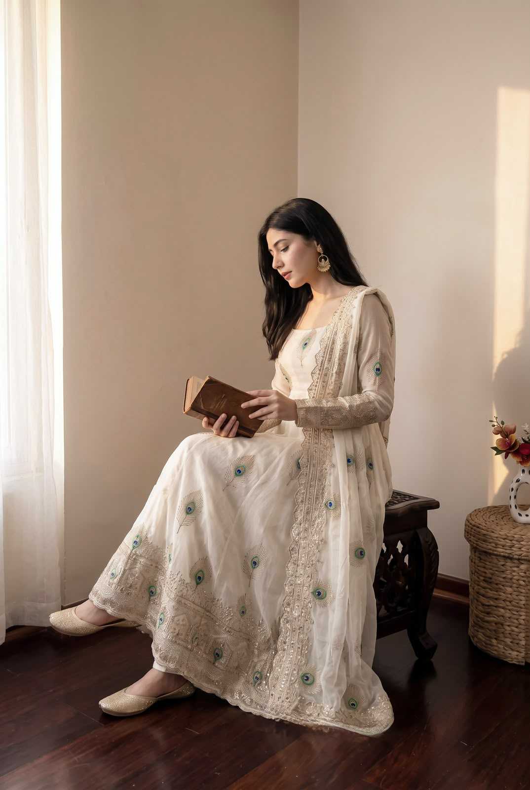 Heavy Silk Embroidery Gown