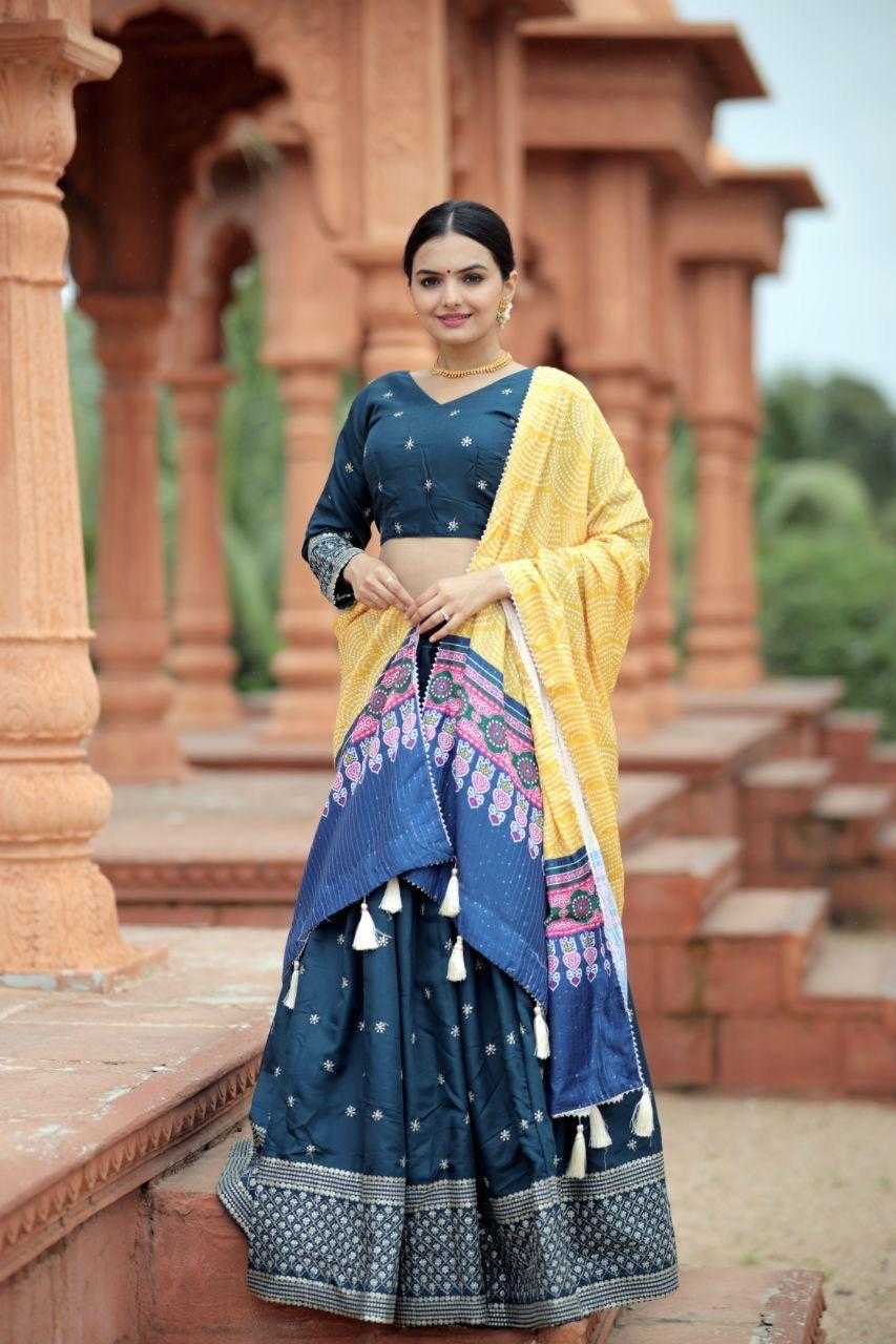 Silk Lehenga in Black