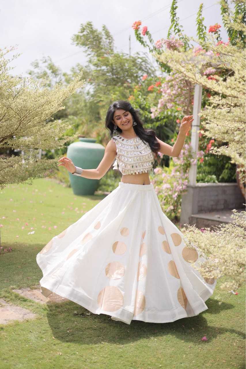 Heavy Roman Silk Lehenga in Yellow