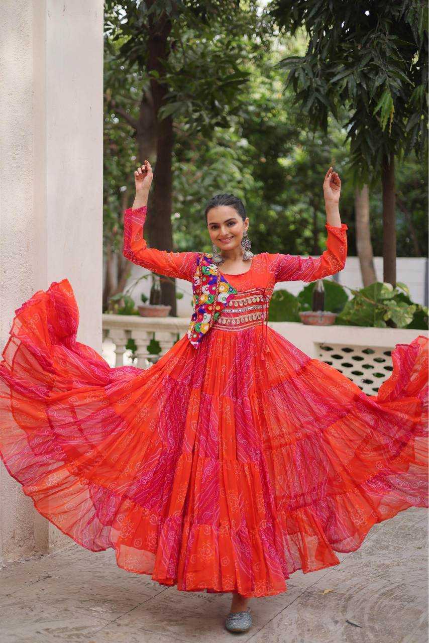 Faux Georgette Printed Gown