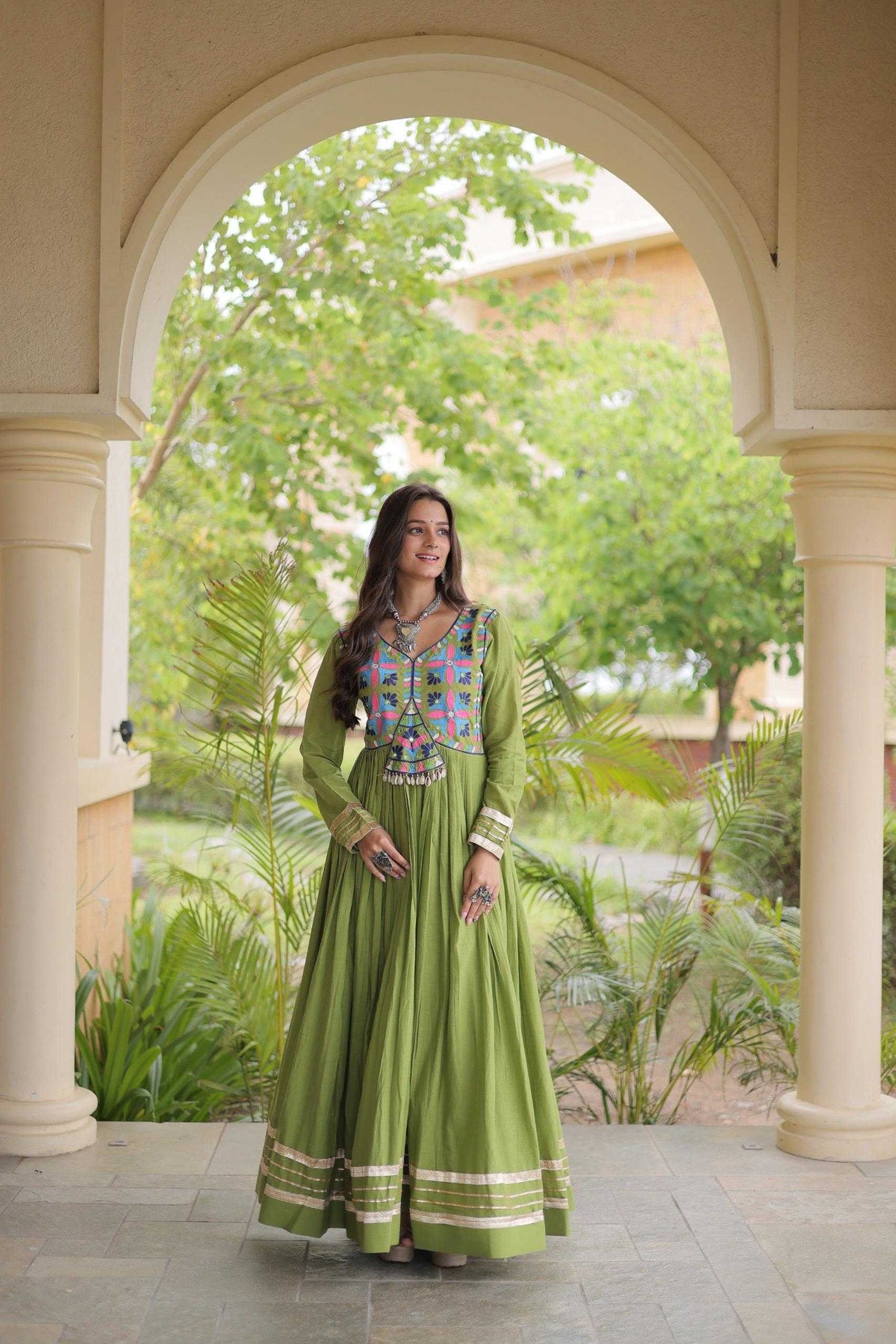 Cotton Fancy Gown in Off White