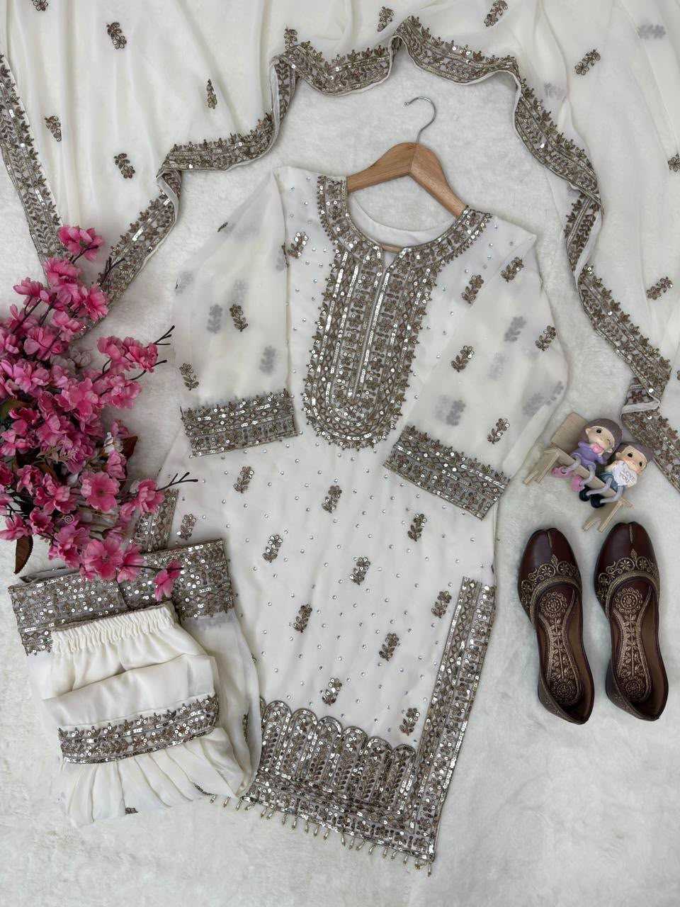 Faux Georgette Embroidery Suit