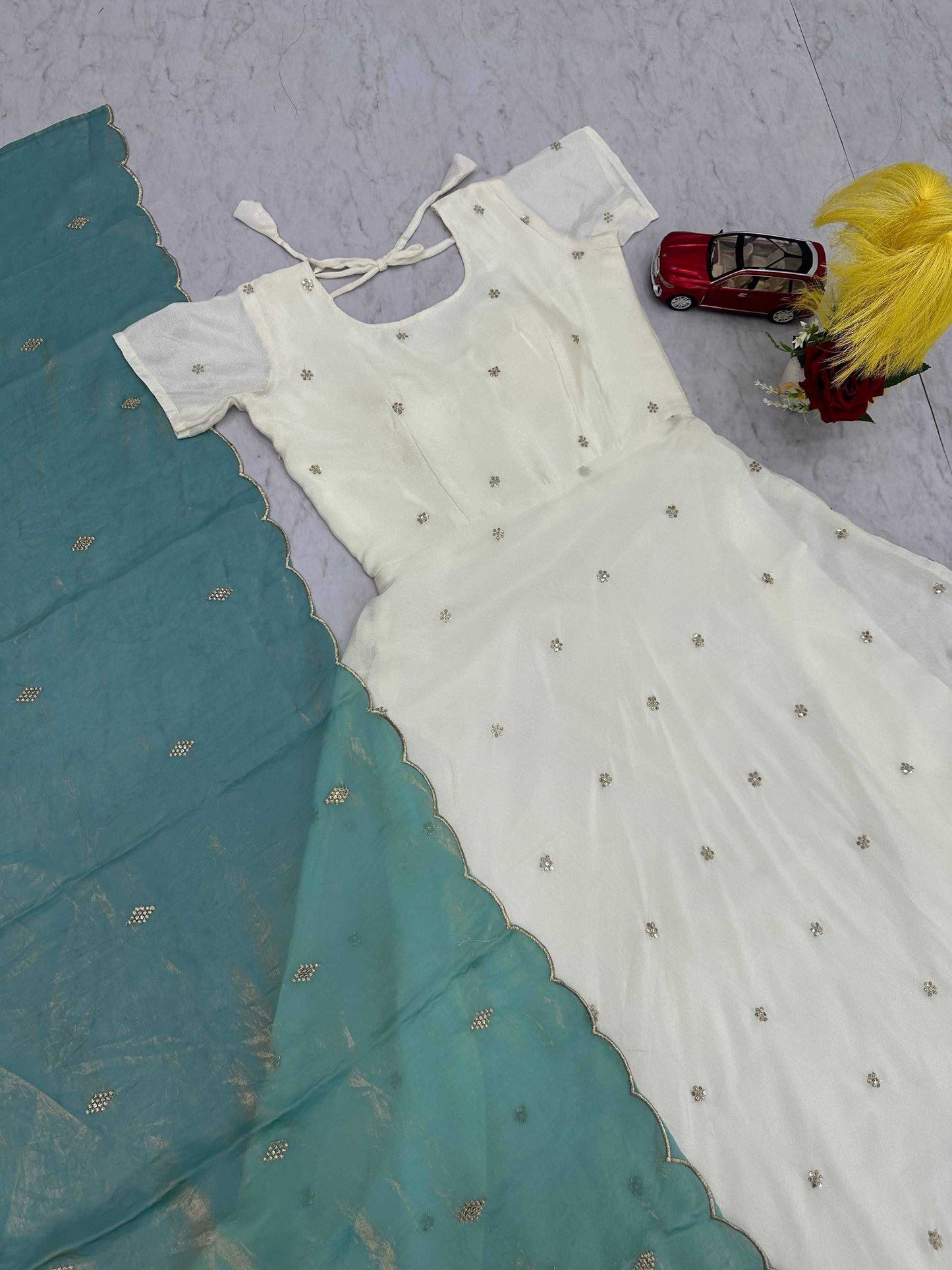 Chinon Silk Embroidery Gown