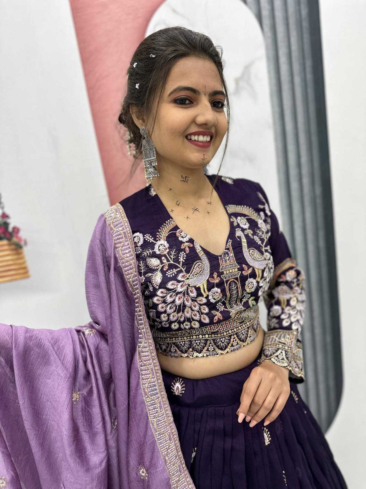 Vichitra Silk Traditional Lehenga