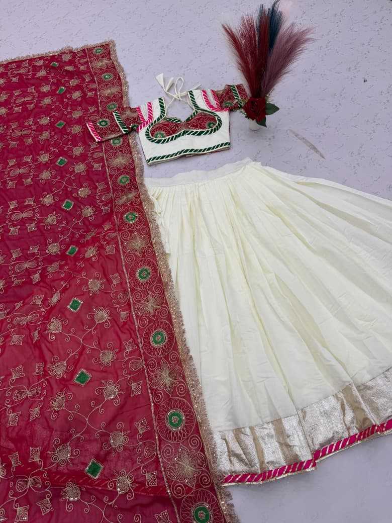 Heavy Roman Silk Embroidered Lehenga