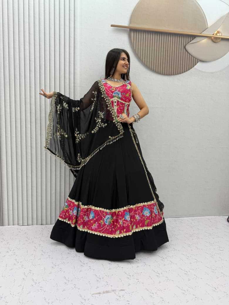 Cotton Printed Lehenga in Red