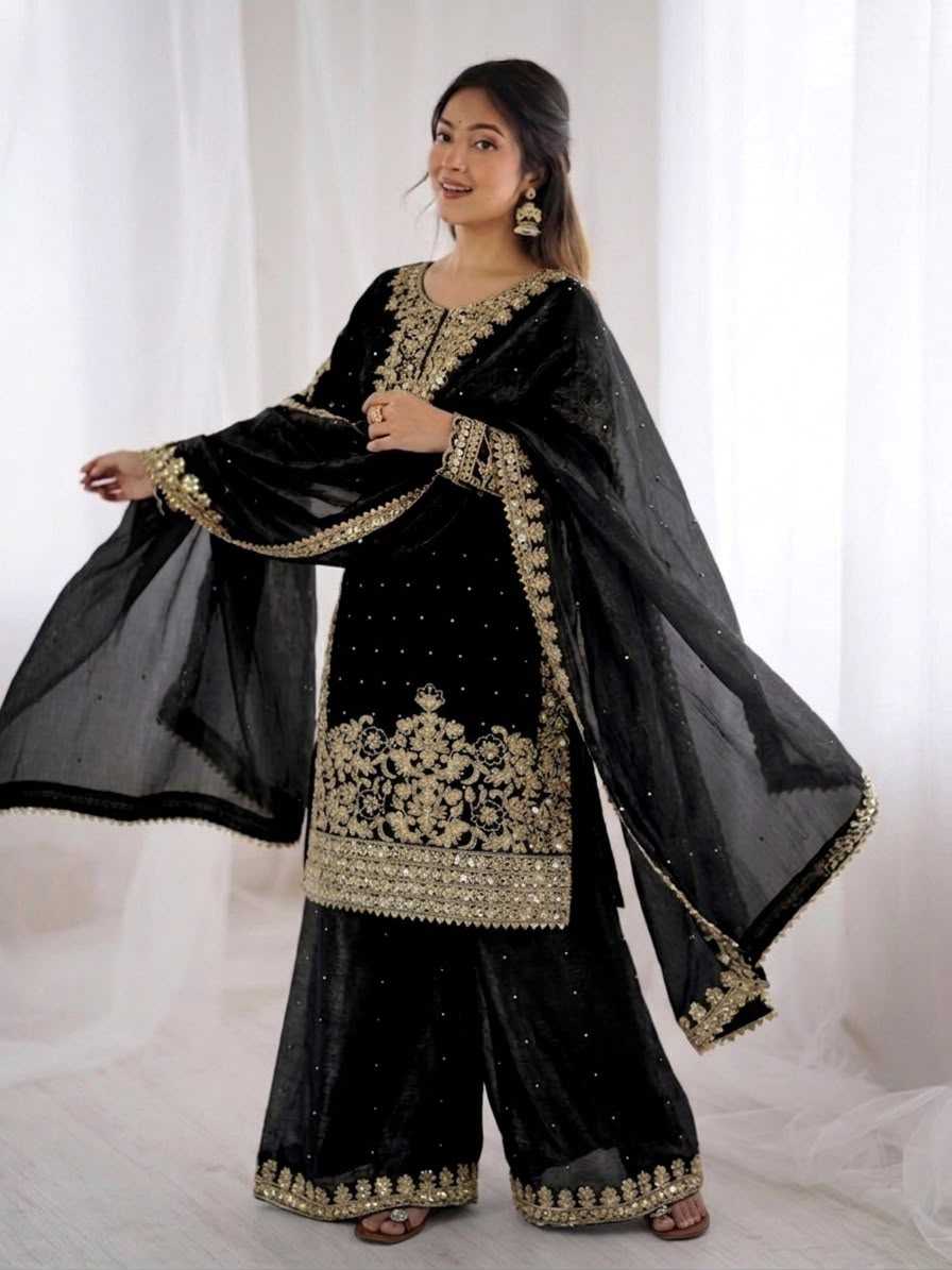 Pure Silk Embroidery Suit
