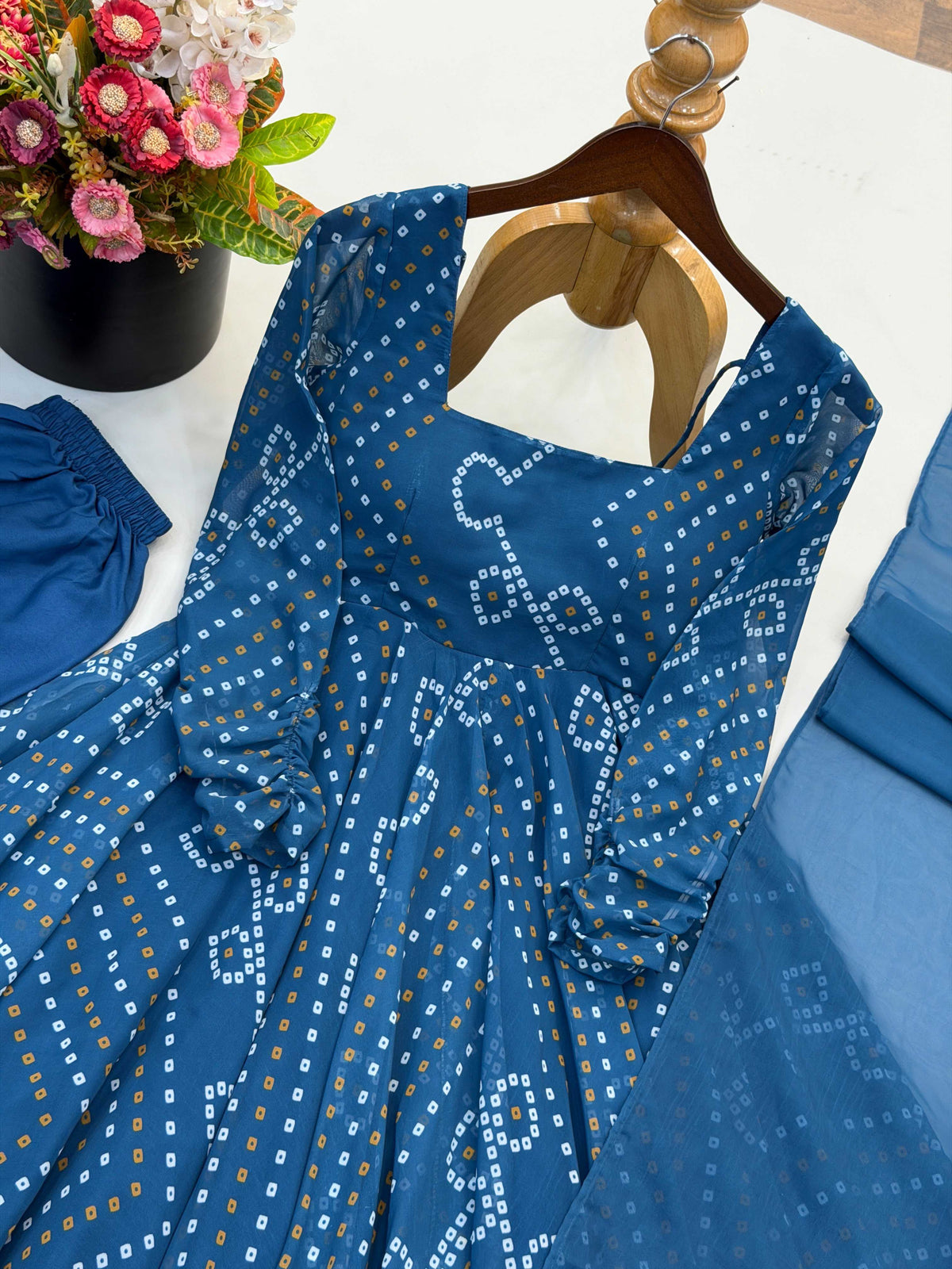 Faux Georgette Cotton Suit