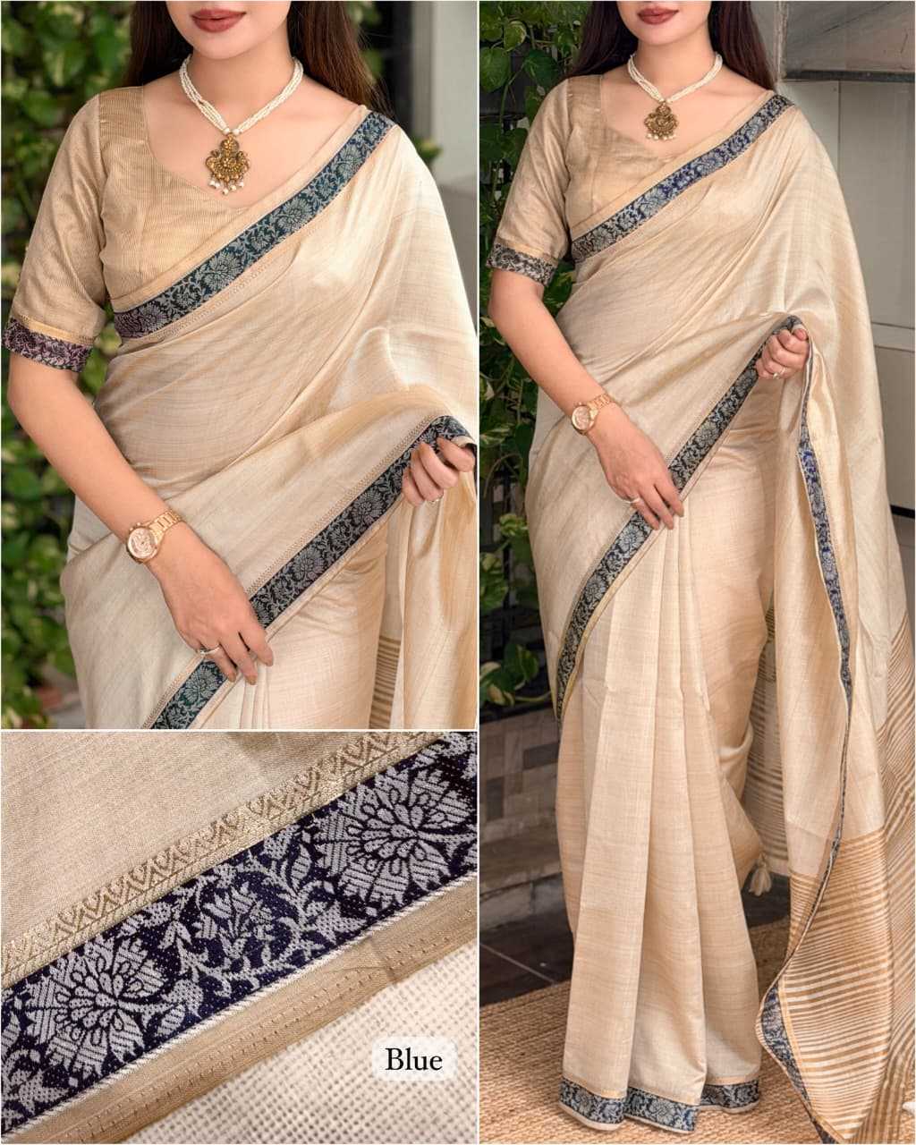 Kusum Cotton Zari Border Saree