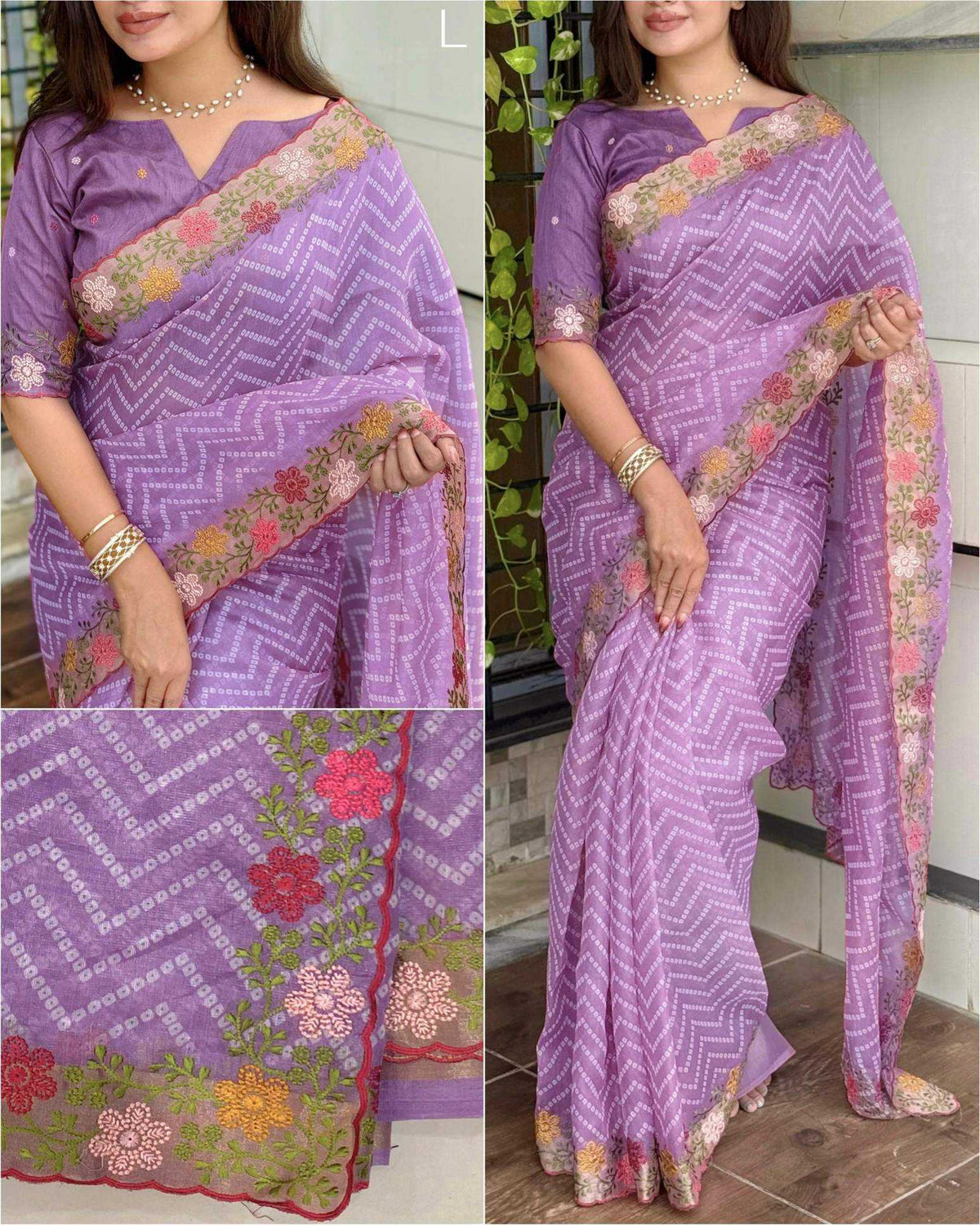 Cotton Embroidered Saree