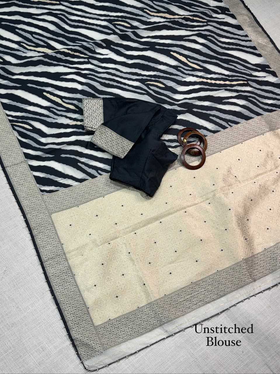 Turkish Zebra Cotton Designer Saree