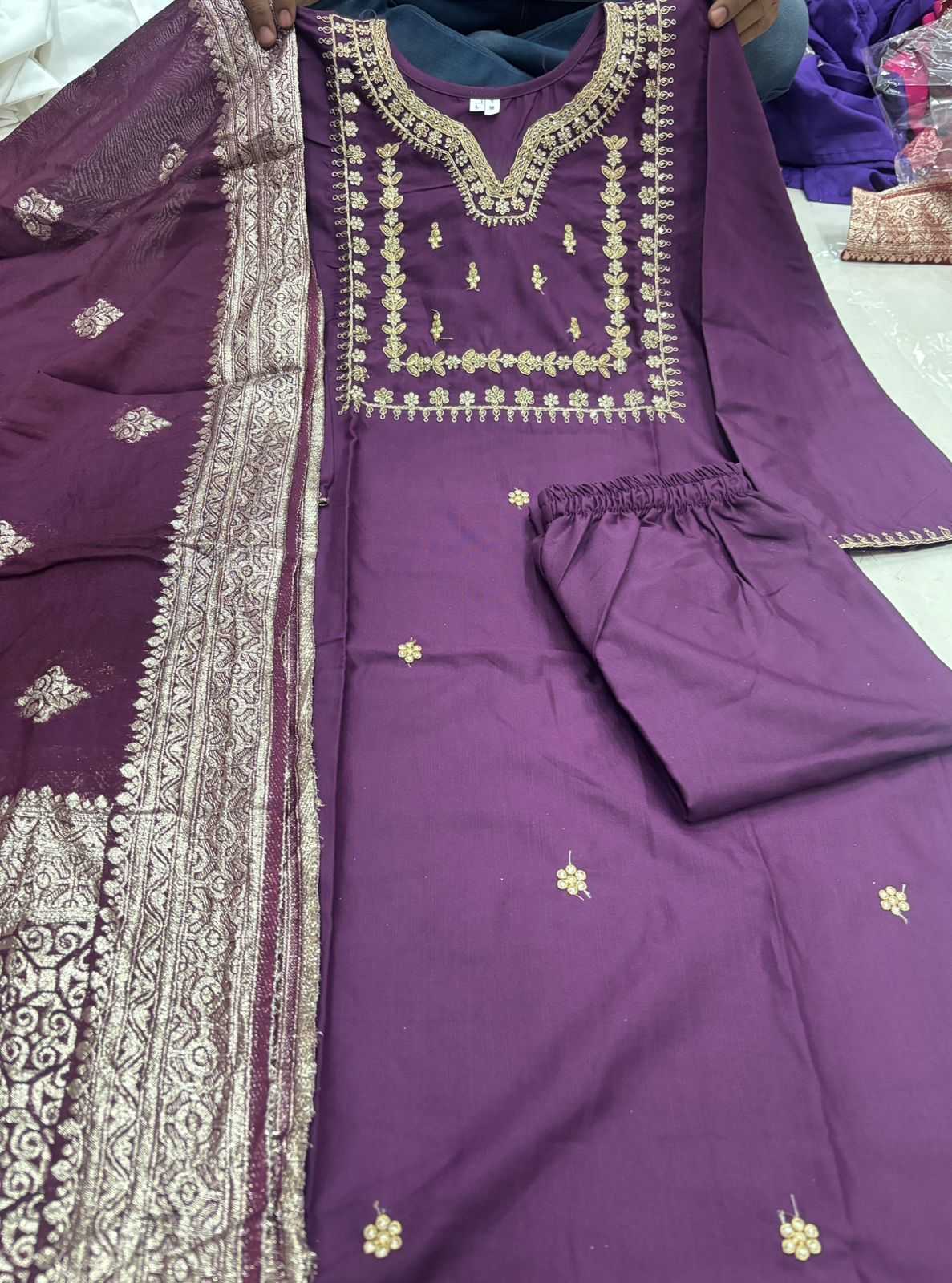 Silk Cotton Embroidery Suit