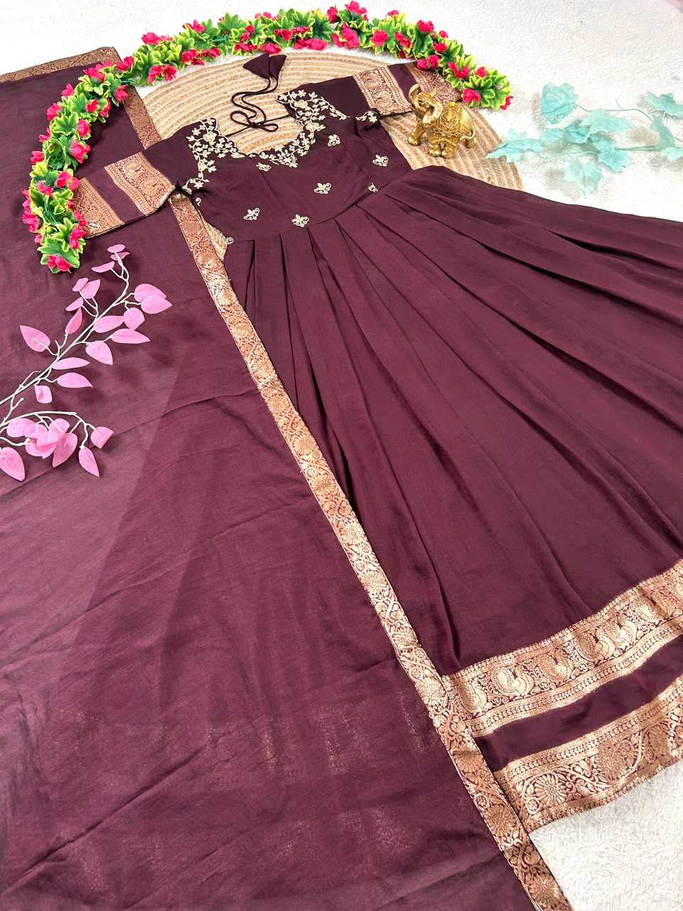 Premium Silk Embroidery Gown