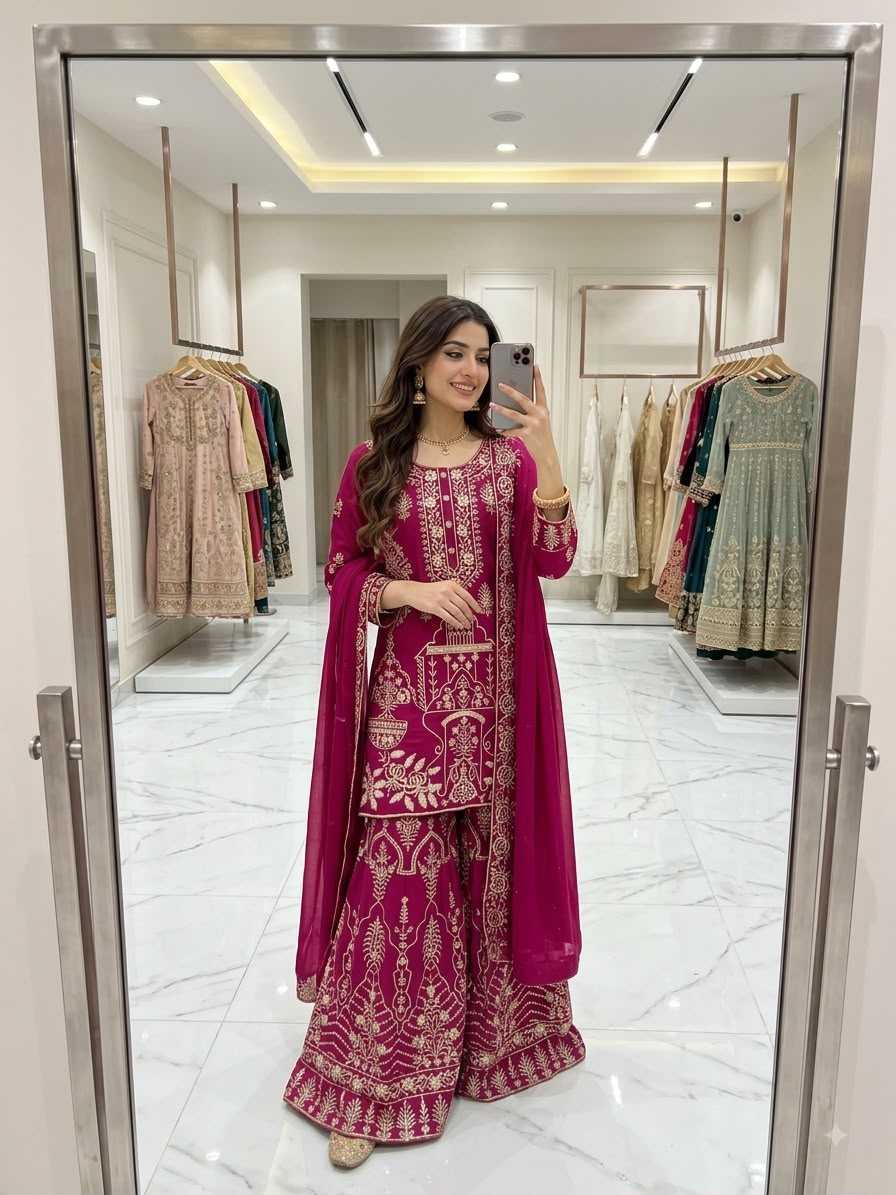 Vichitra Silk Sharara Salwar Suit 1248