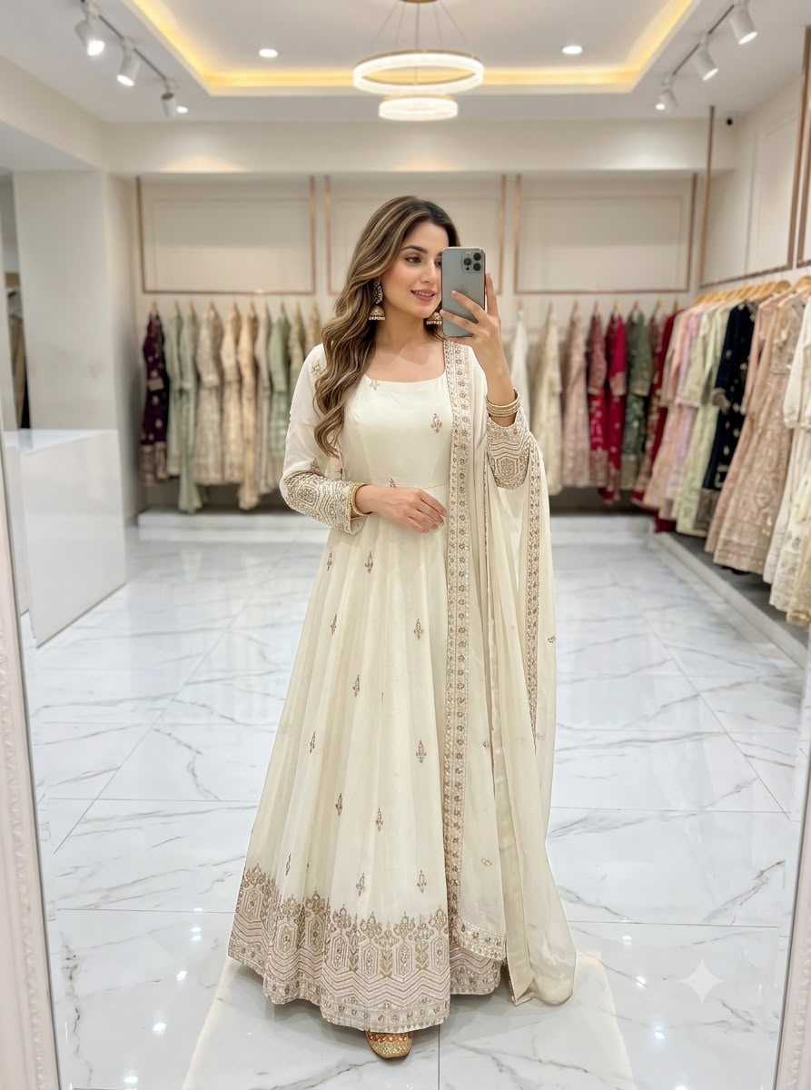 Chinon Silk Embroidery Gown