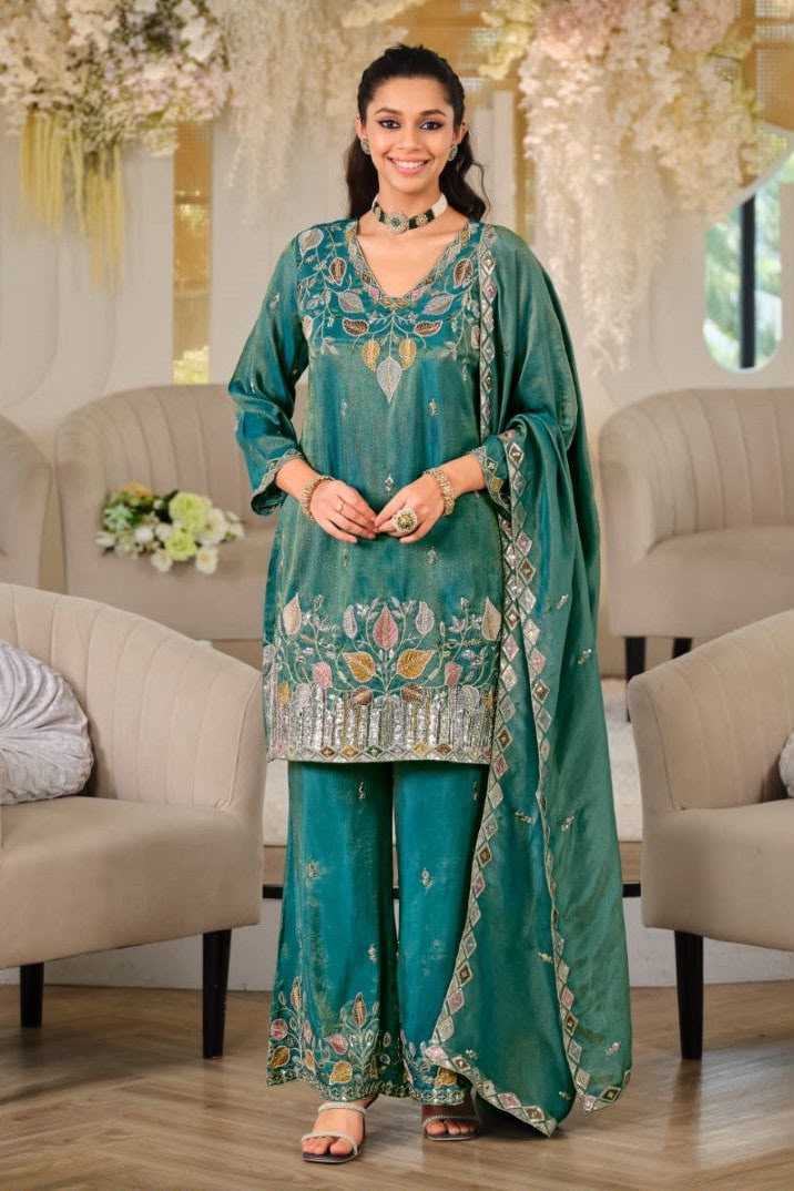 Dull Moss Embroidery Suit 1275