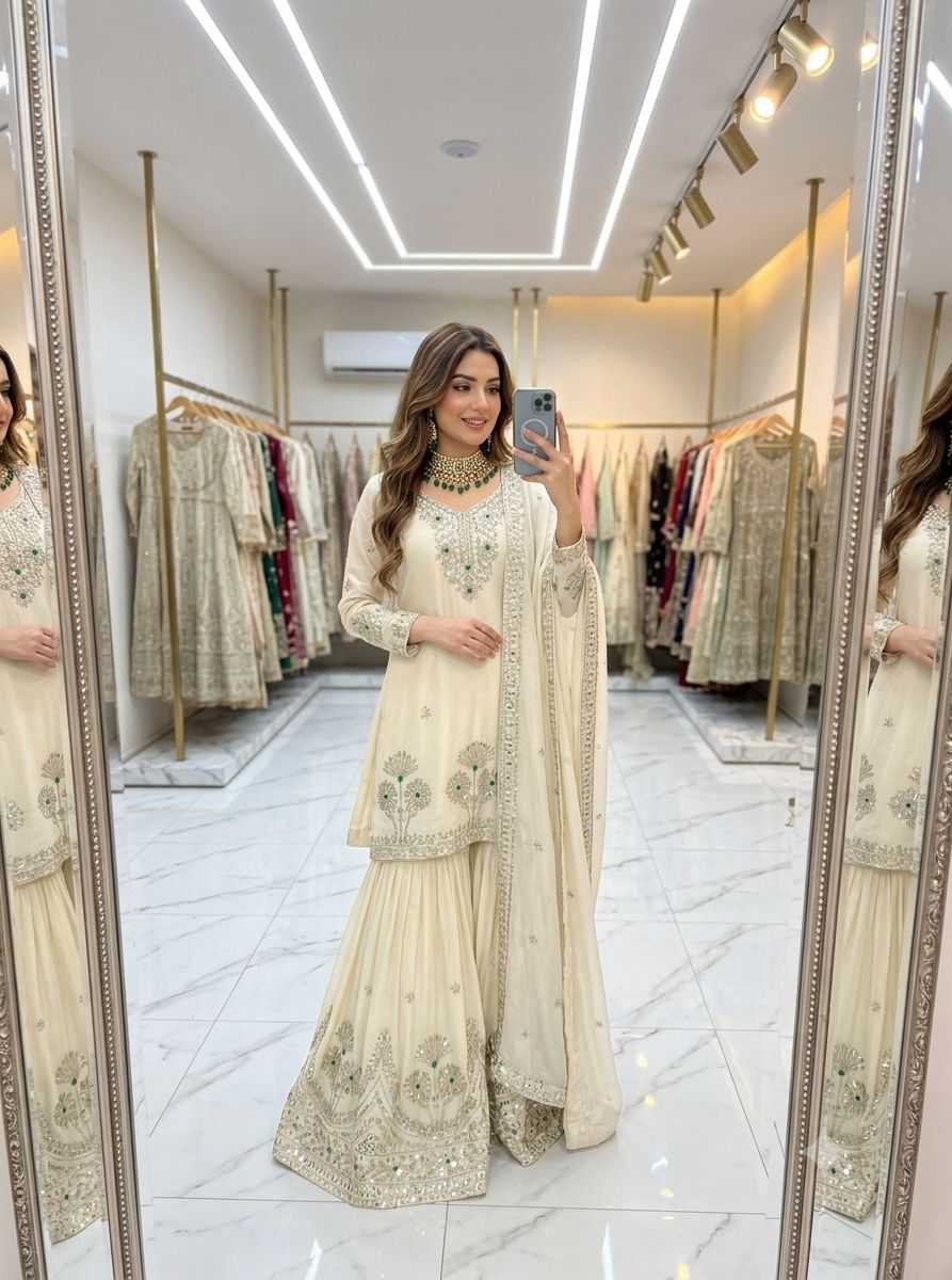 Satin Silk Embroidery Suit 1284
