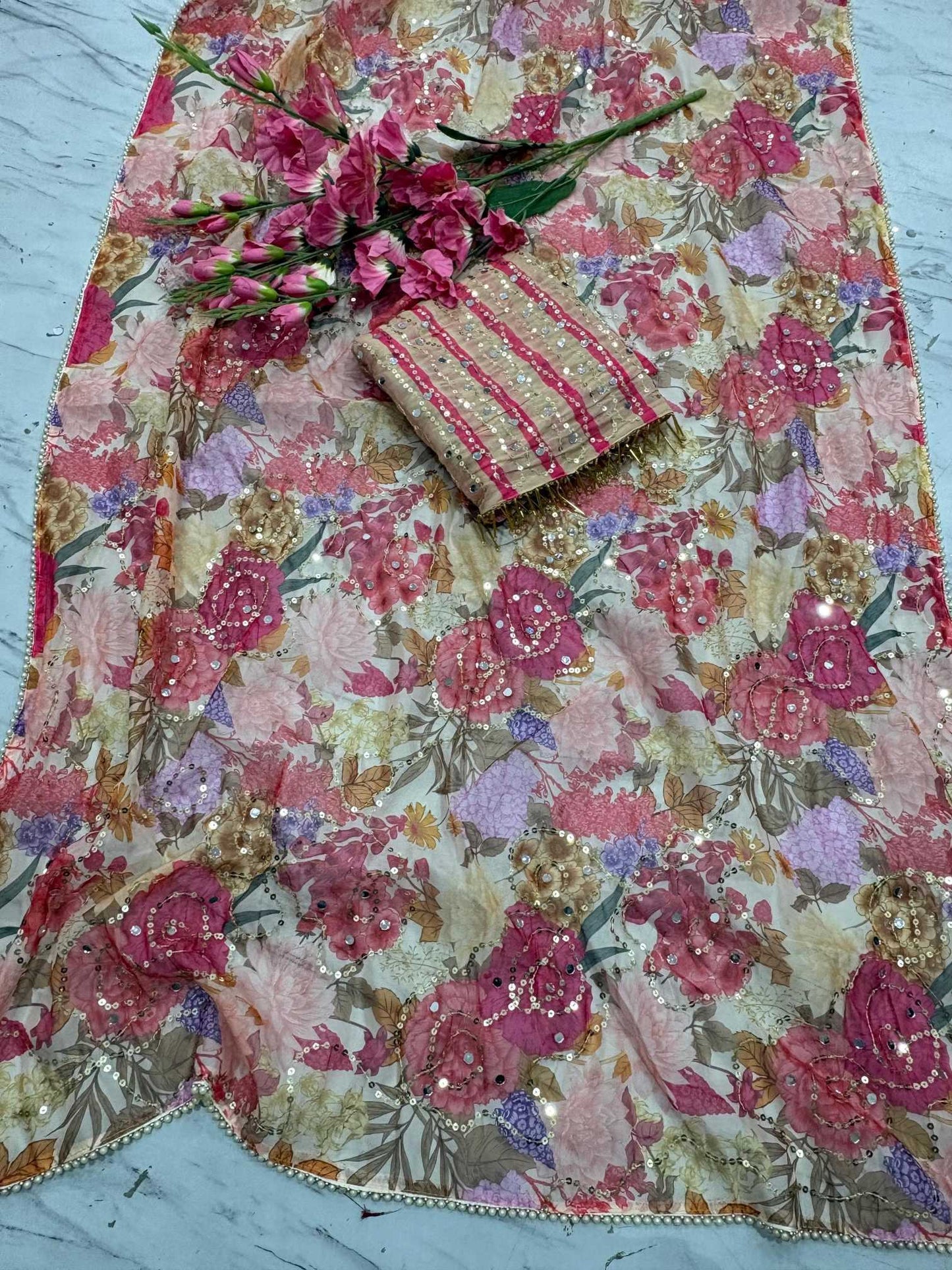 Tabby Silk Printed Saree