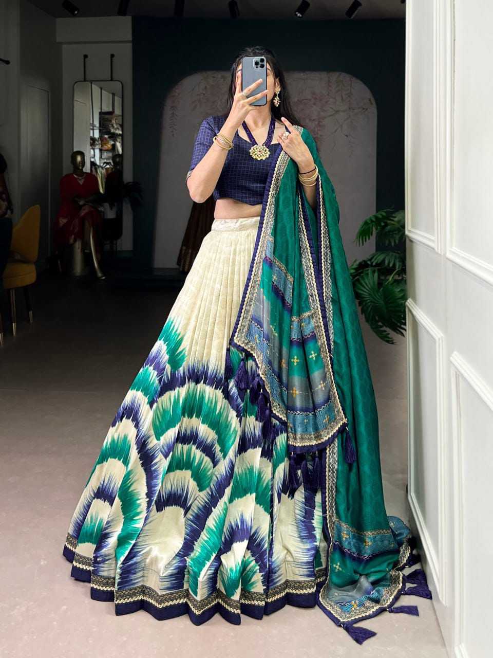 Degital Dola Silk Traditional Lehenga in Rani