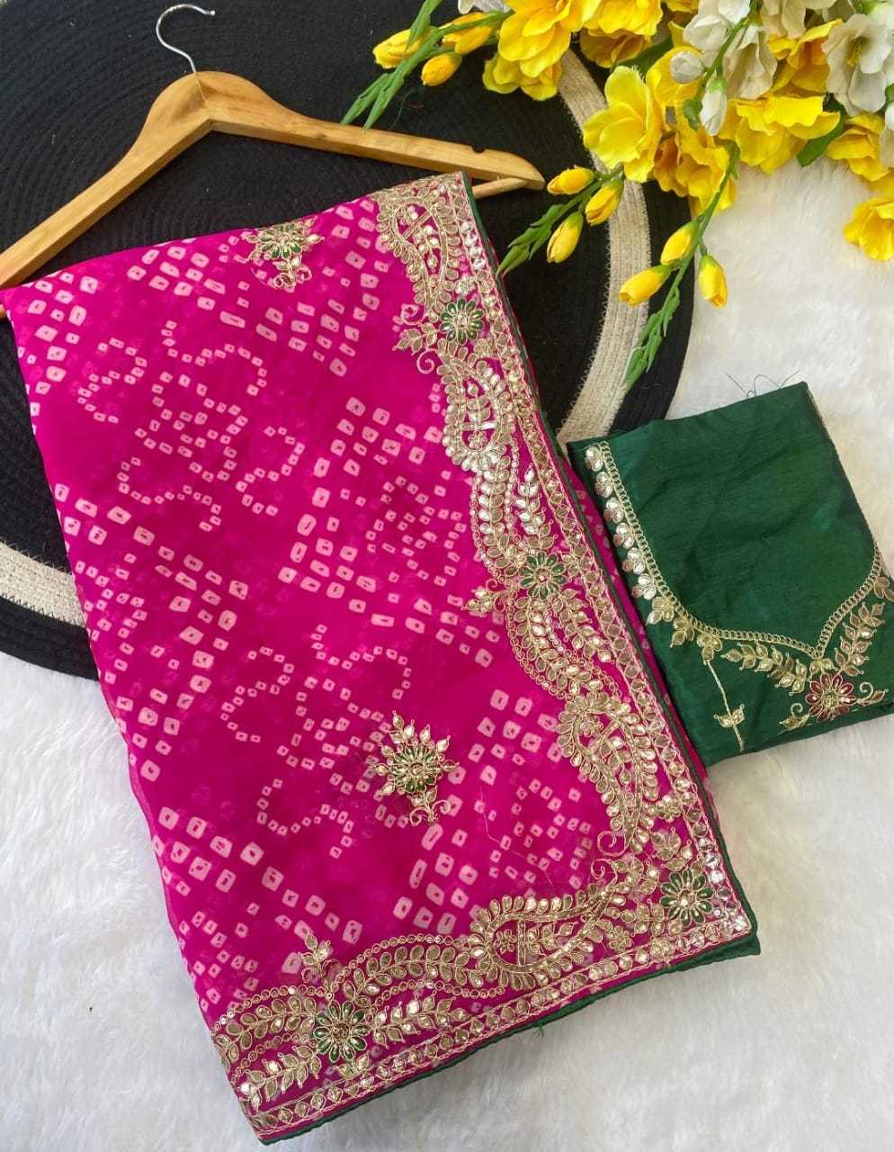 Premium Georgette Gota Patti Saree