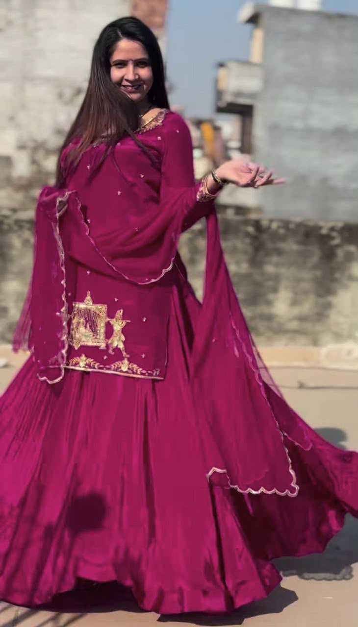 Crepe Silk Designer Lehenga
