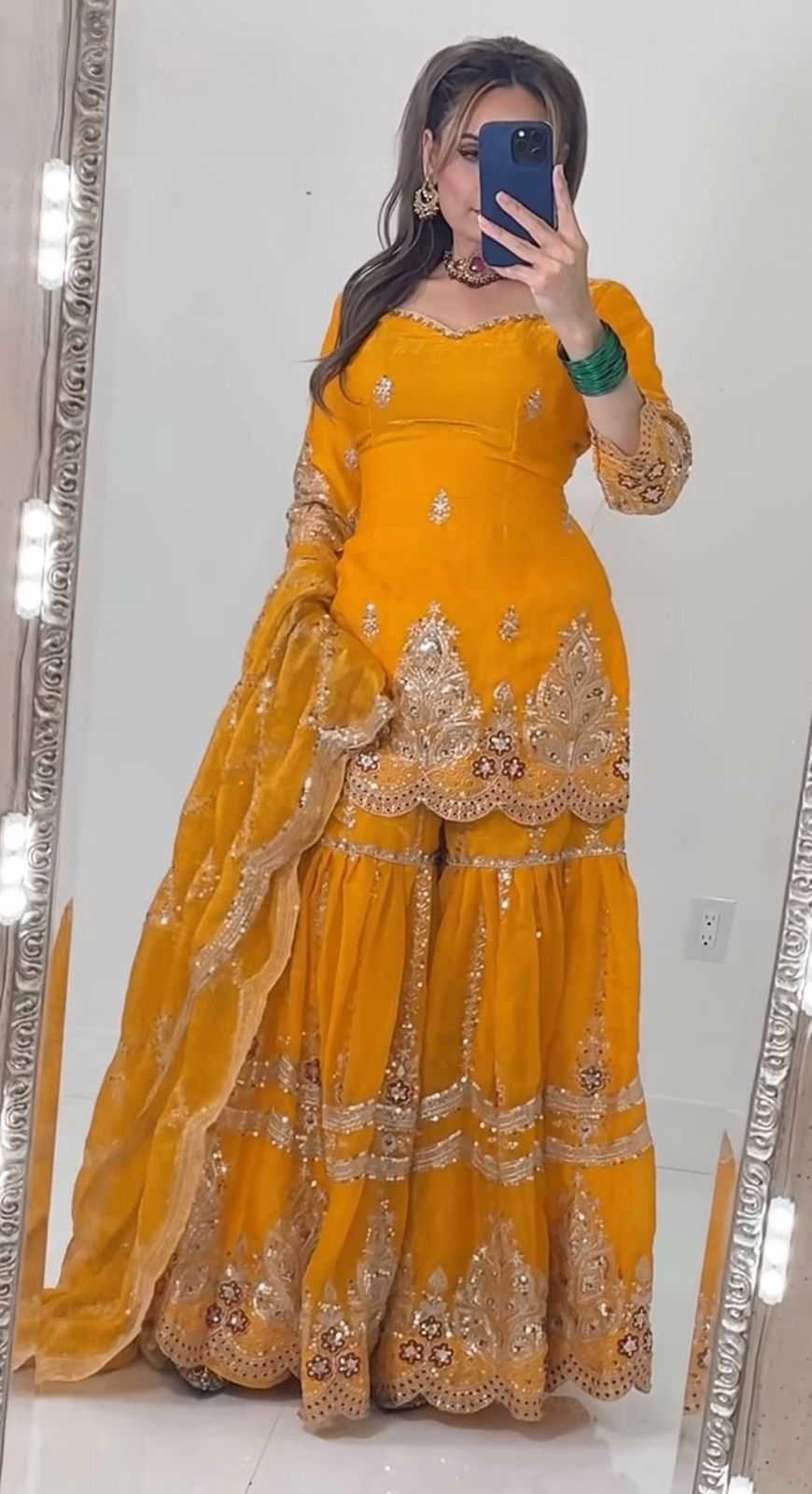 Crush Silk Sharara Salwar Suit