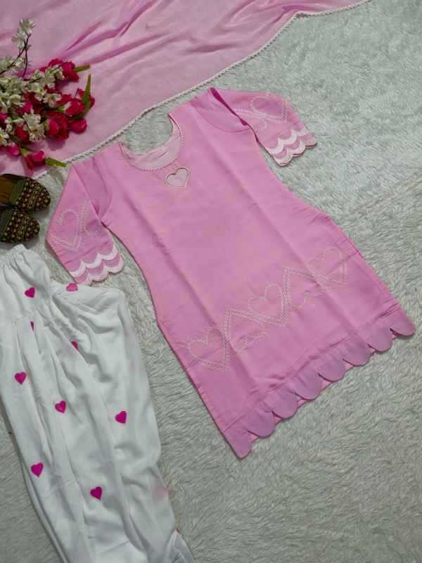 Heavy Roman Silk Embroidery Suit in Red