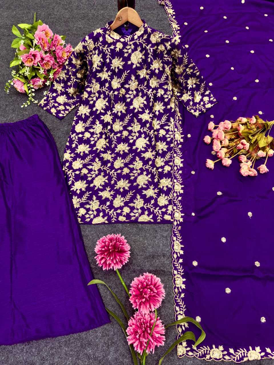 Chinon Silk Embroidery Suit 9264
