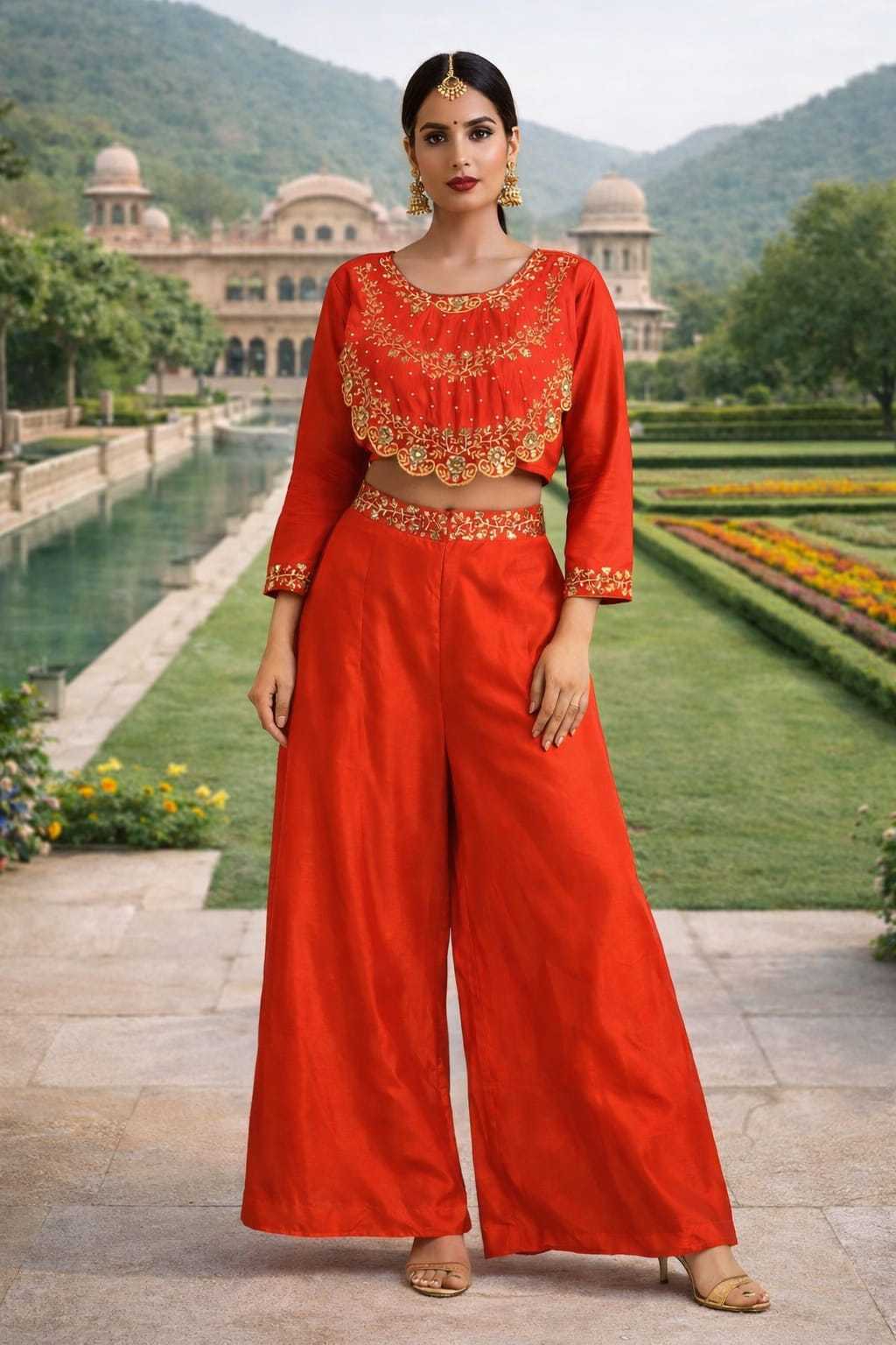 Chinon Silk Embroidered Kurti