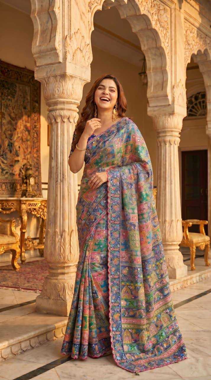 Chinon Printed Saree