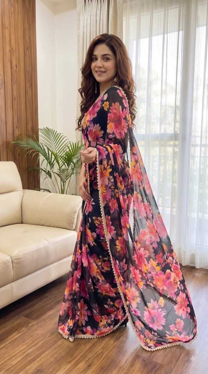Georgette Printed Saree 4532