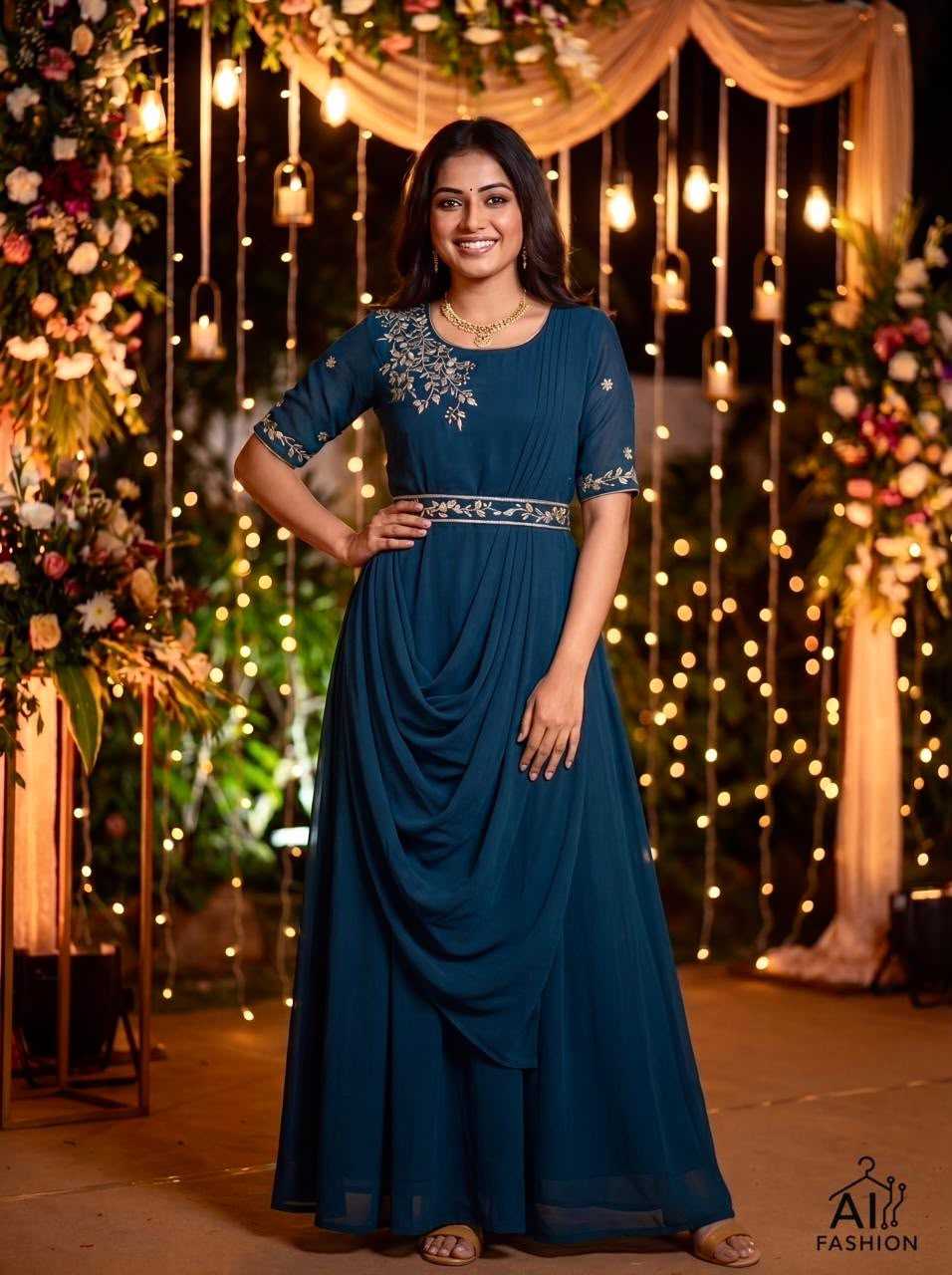 Nayra Georgette Embroidery Gown