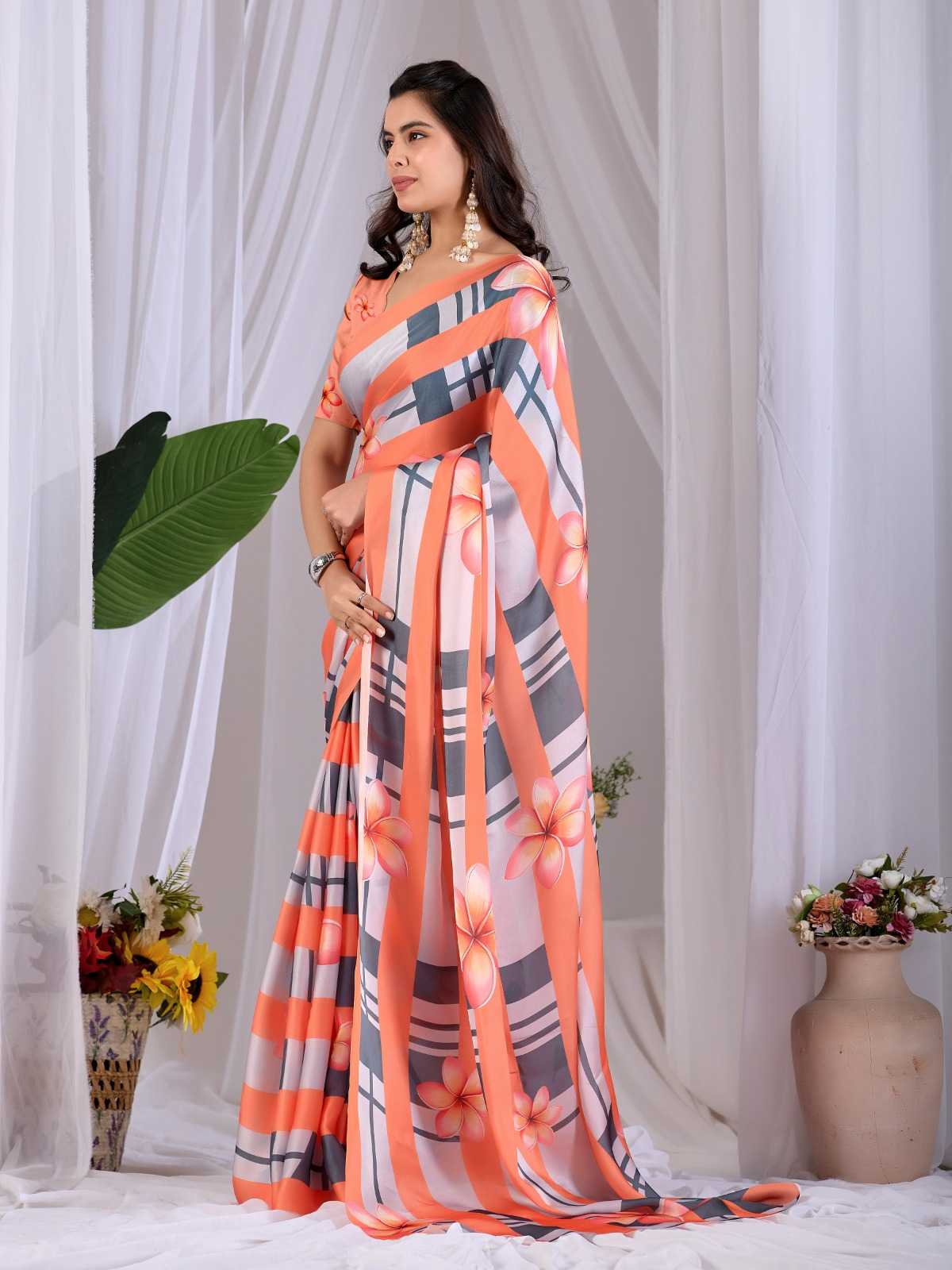 Georgette Printed Saree 2017