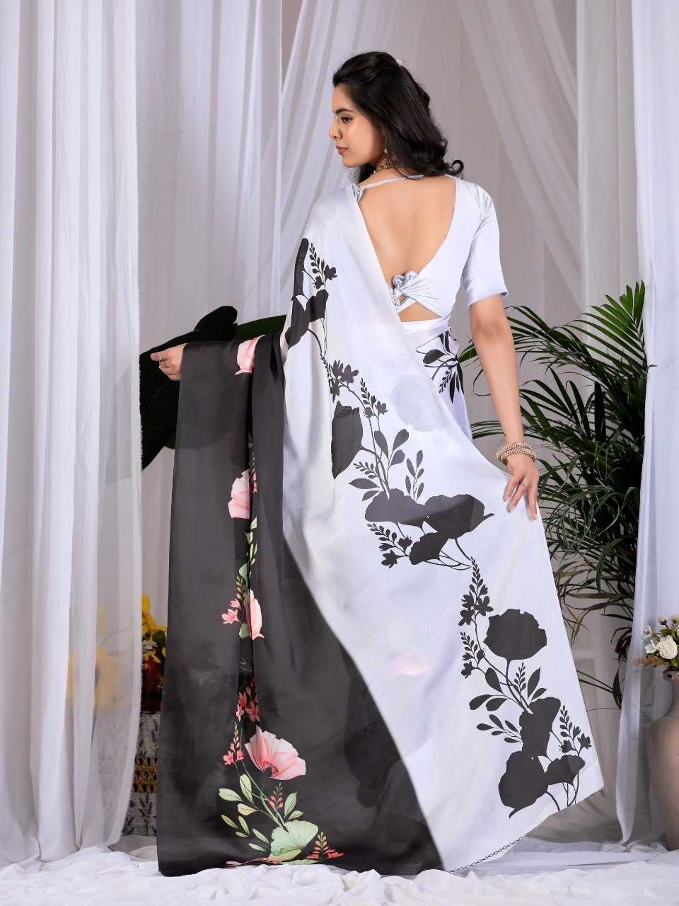 Satin Printed Saree