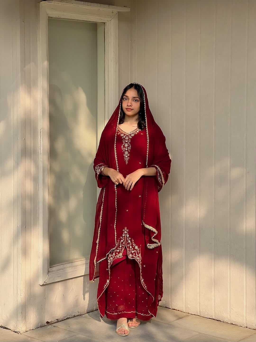 Faux Georgette Embroidery Suit