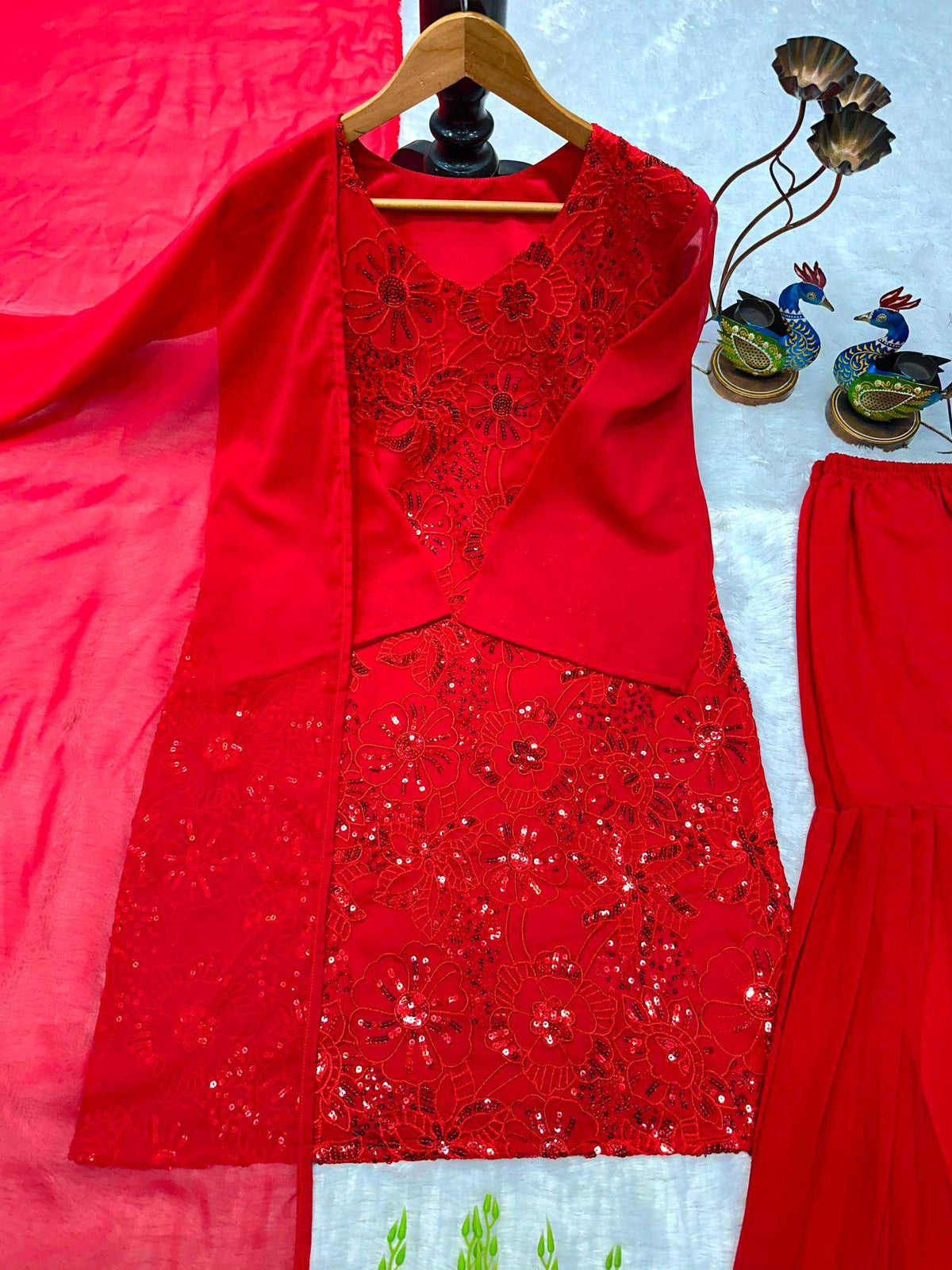 Faux Georgette Embroidery Suit