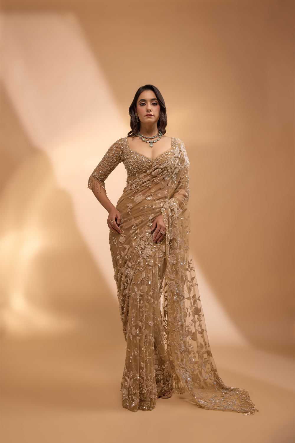 Butterfly Net Sequence Saree 3483