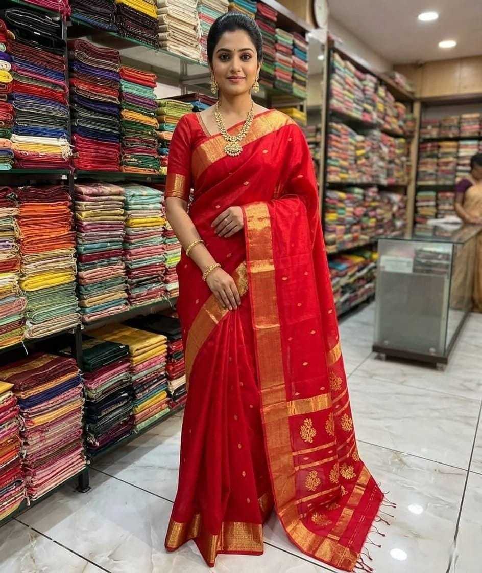 Butti Cotton Designer Saree