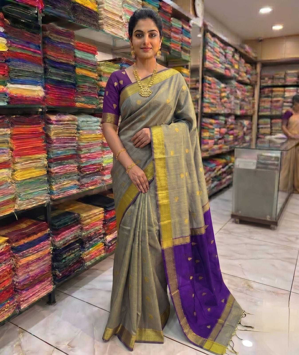 Cotton Designer Saree in Green