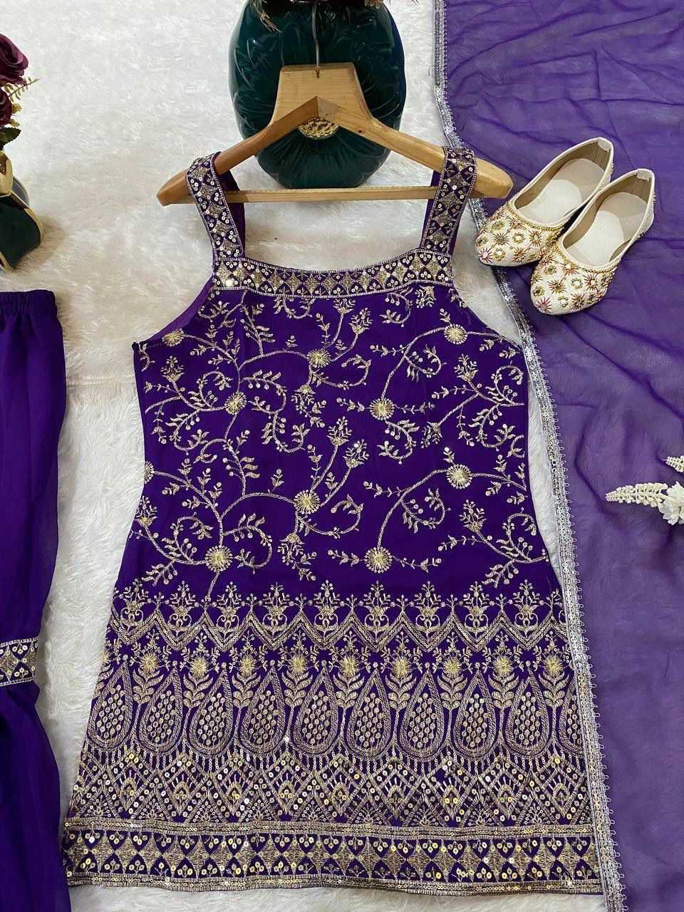 Faux Georgette Embroidery Suit