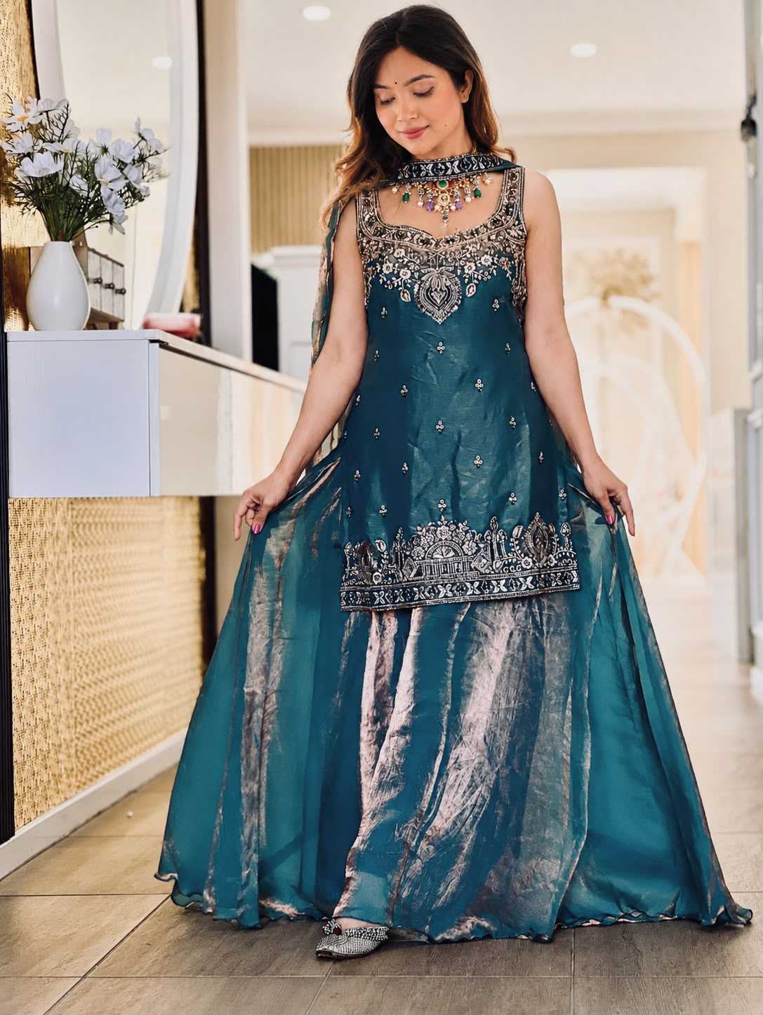 Pure Silk Palazzo Suit