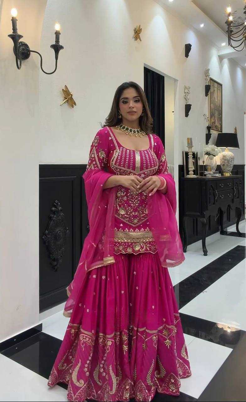 Heavy Silk Sharara Salwar Suit