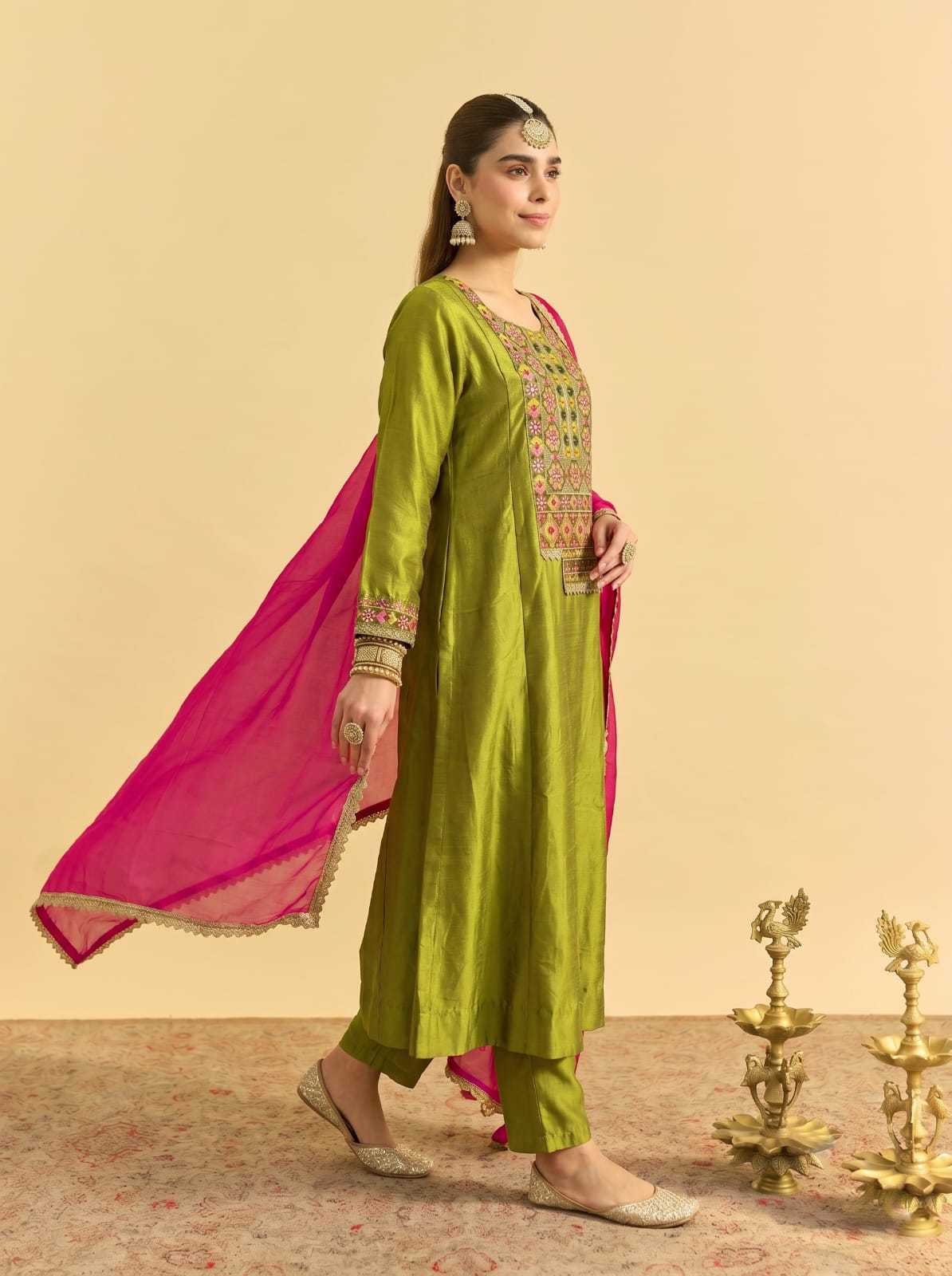 Amorina Vichitra Silk Designer Kurti