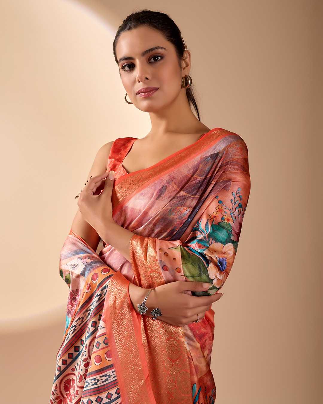 Lichi Silk Floral Saree